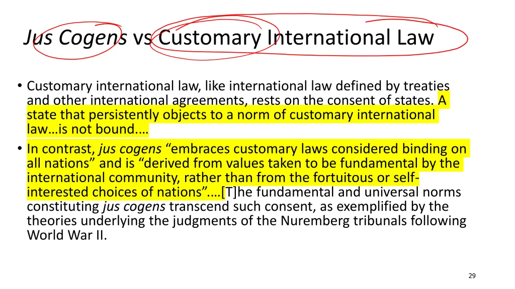 jus cogens vs customary international law