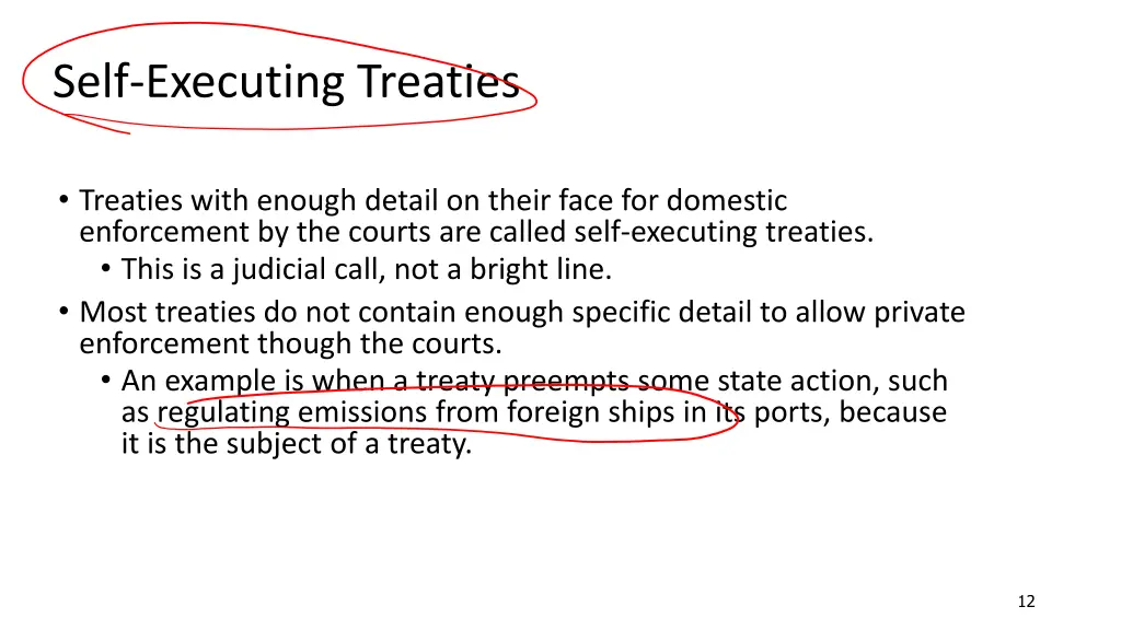 self executing treaties