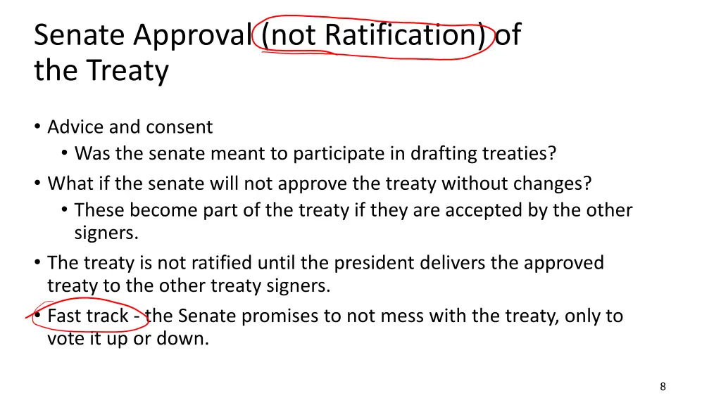 senate approval not ratification of the treaty