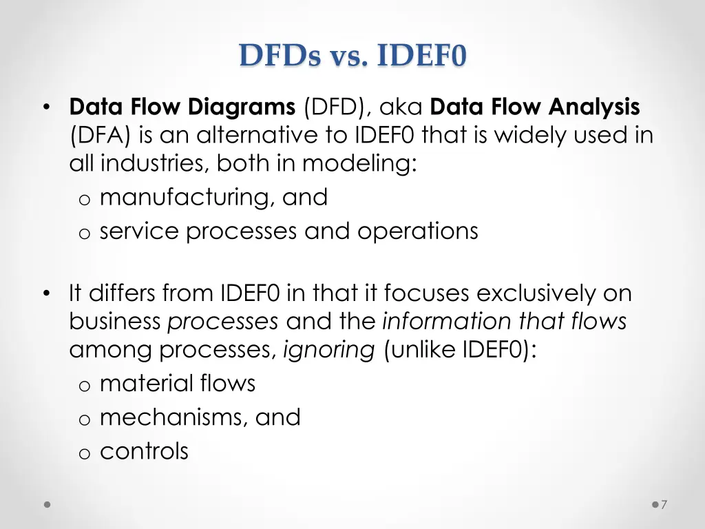 dfds vs idef0