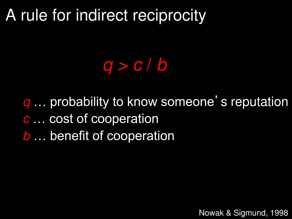 a rule for indirect reciprocity