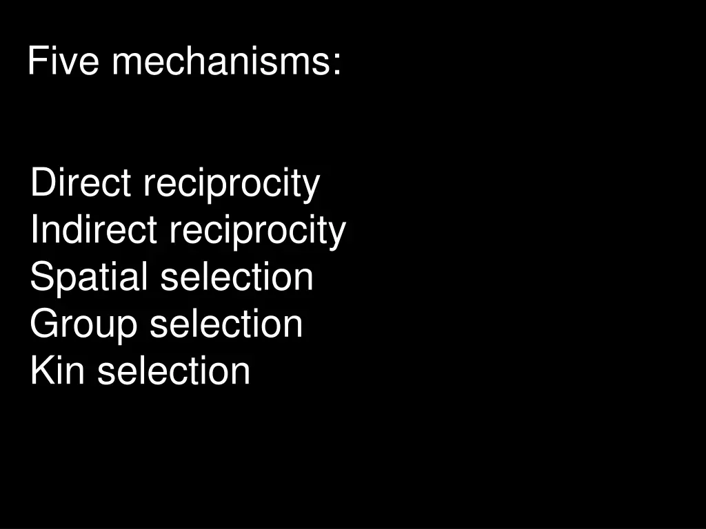 five mechanisms