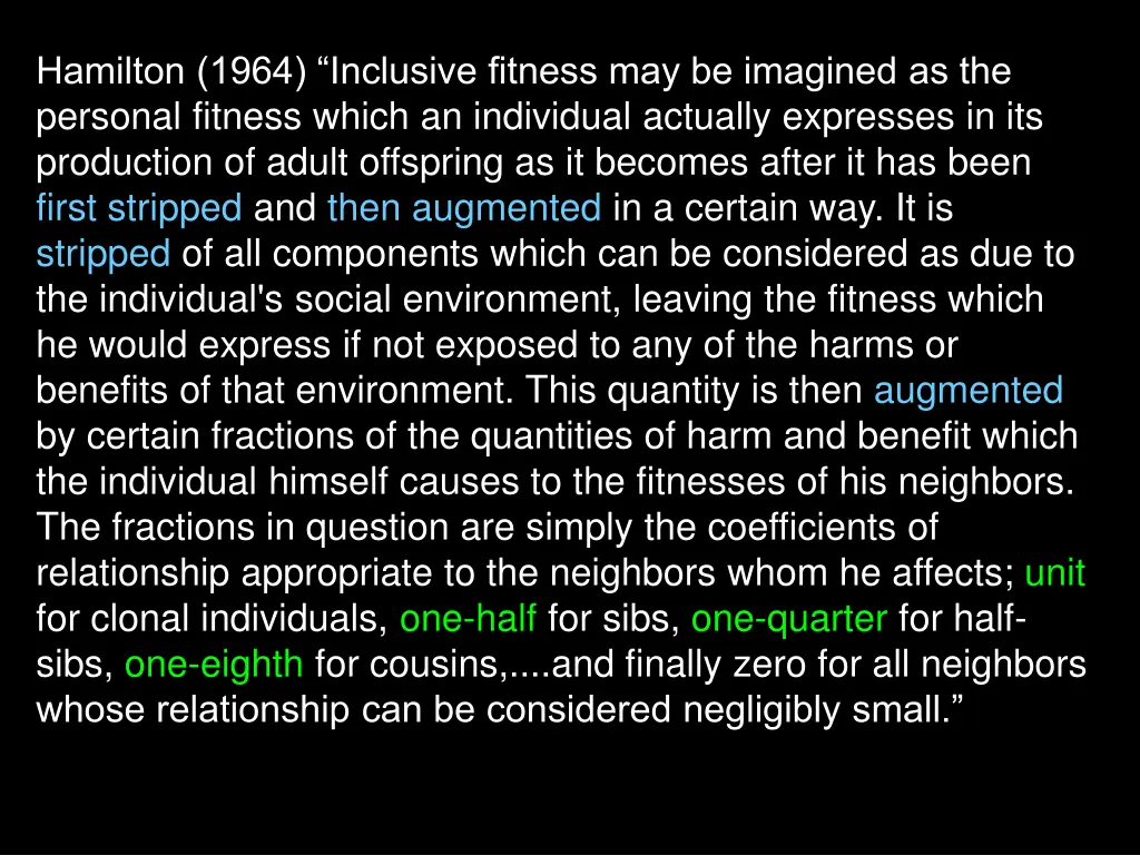 hamilton 1964 inclusive fitness may be imagined