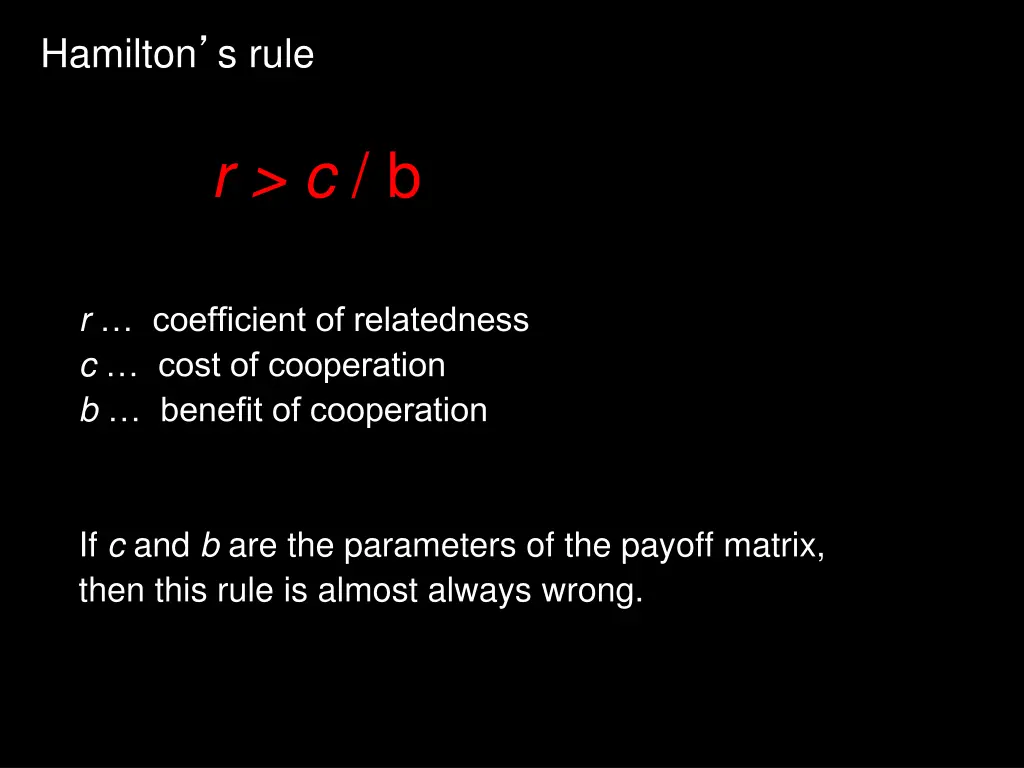 hamilton s rule