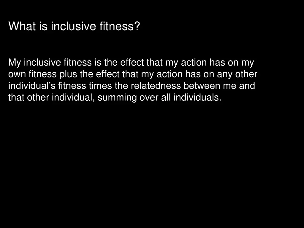 what is inclusive fitness