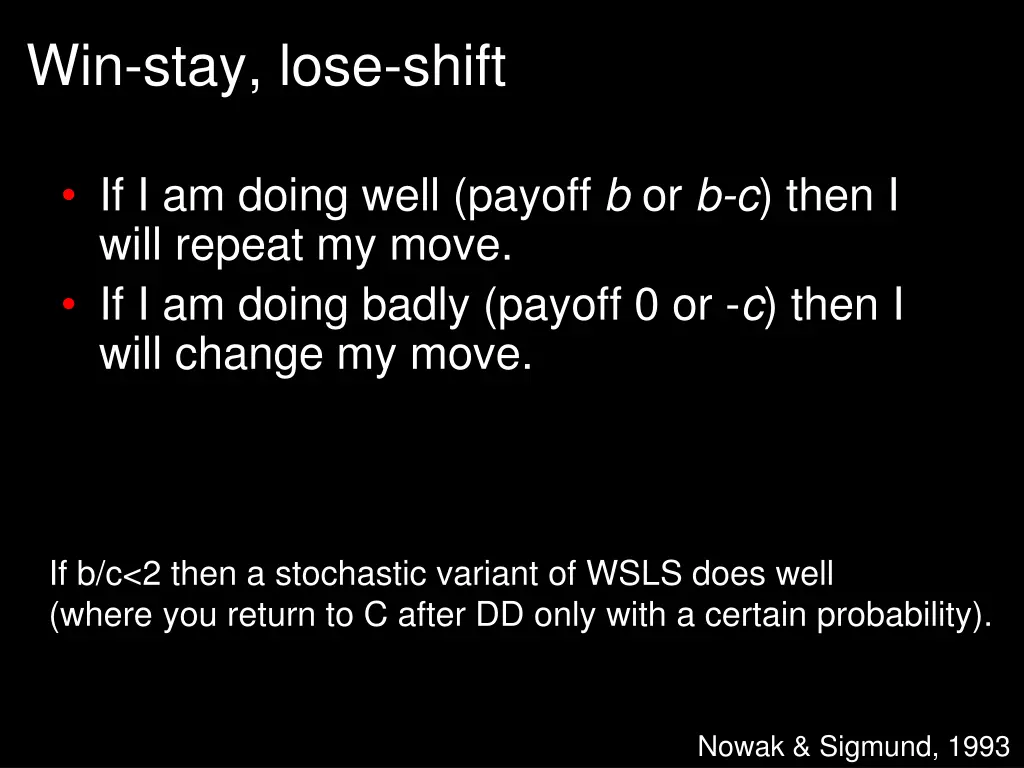 win stay lose shift