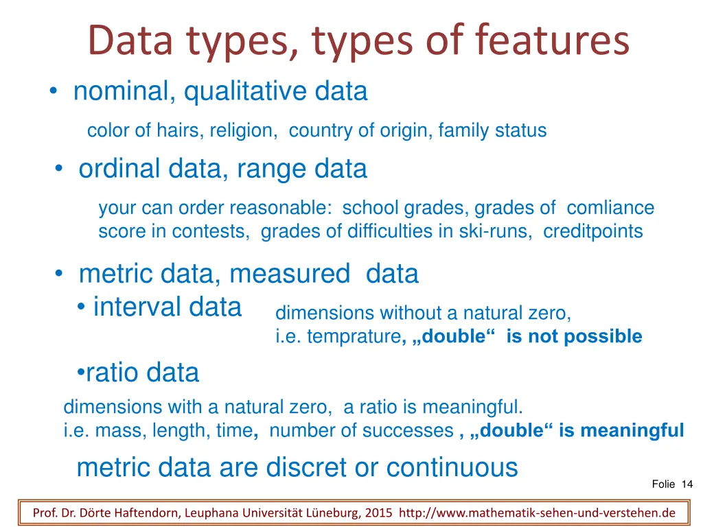 data types types of features nominal qualitative