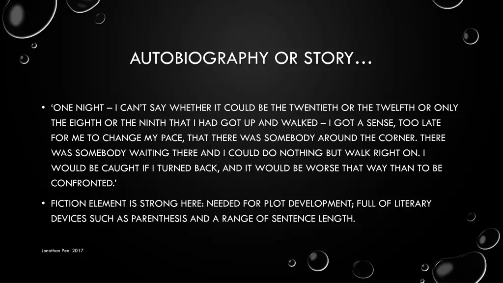 autobiography or story