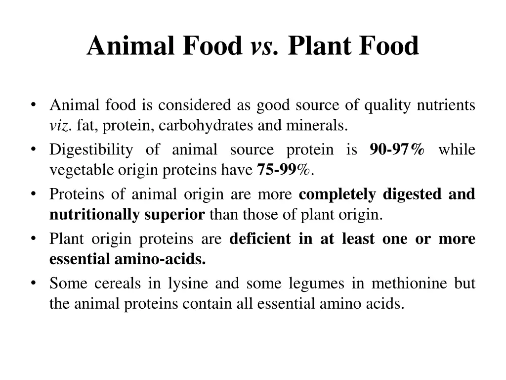 animal food vs plant food