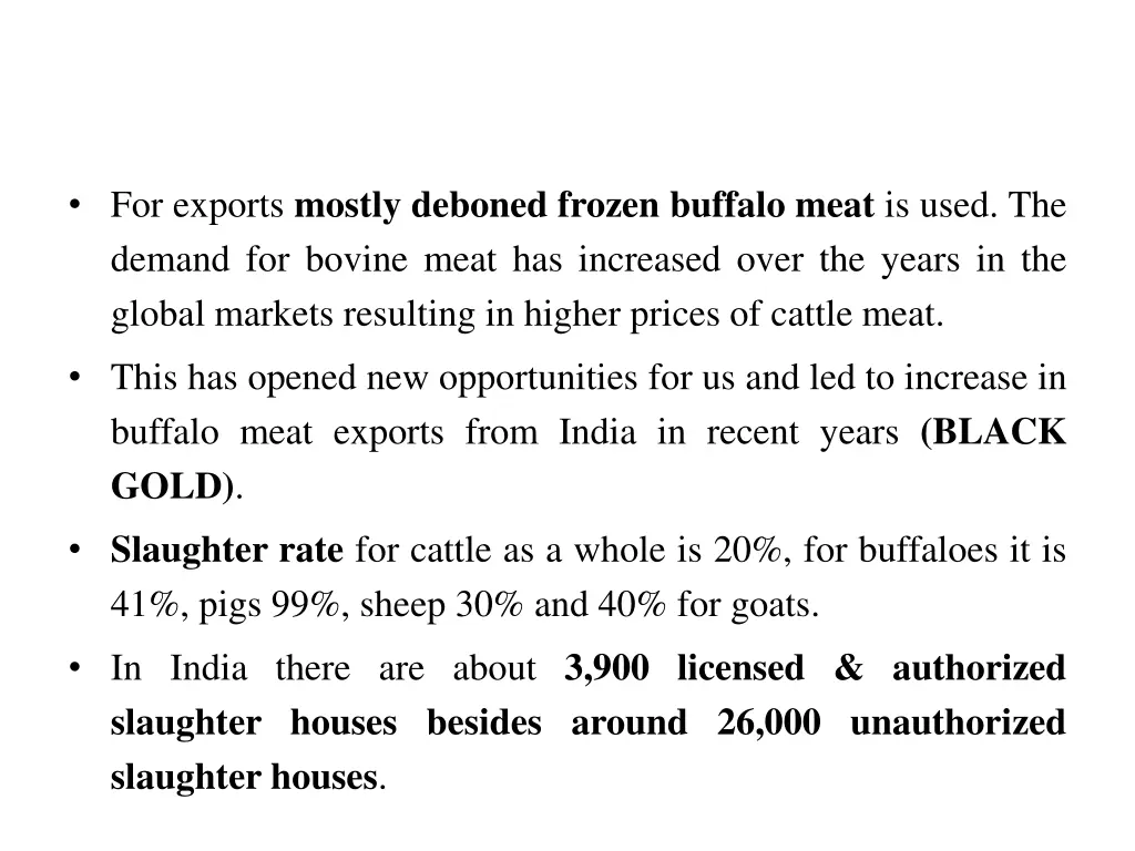 for exports mostly deboned frozen buffalo meat