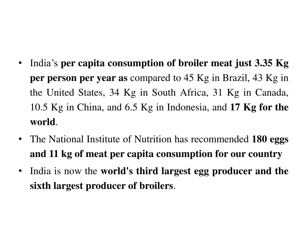 india s per capita consumption of broiler meat