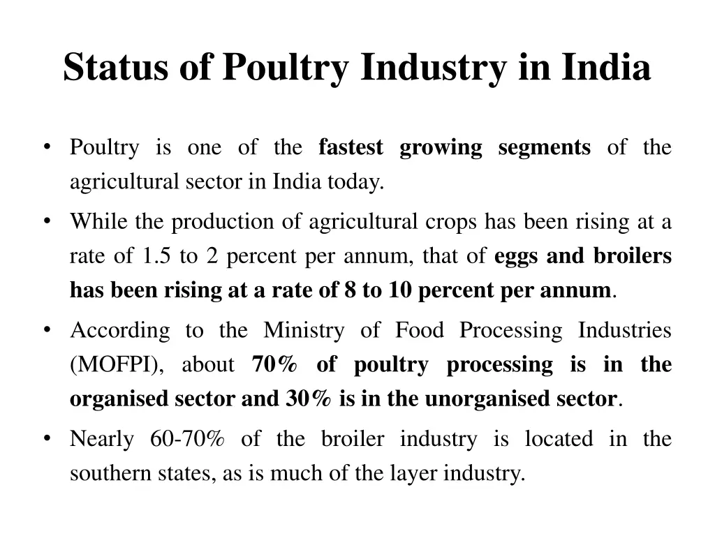 status of poultry industry in india