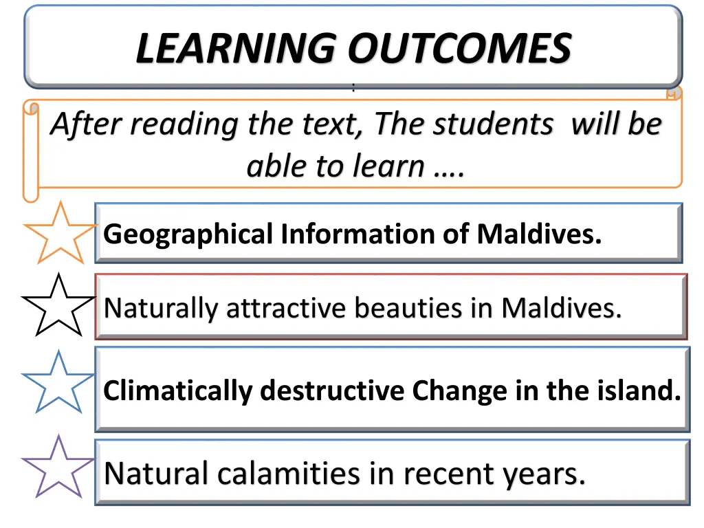 learning outcomes