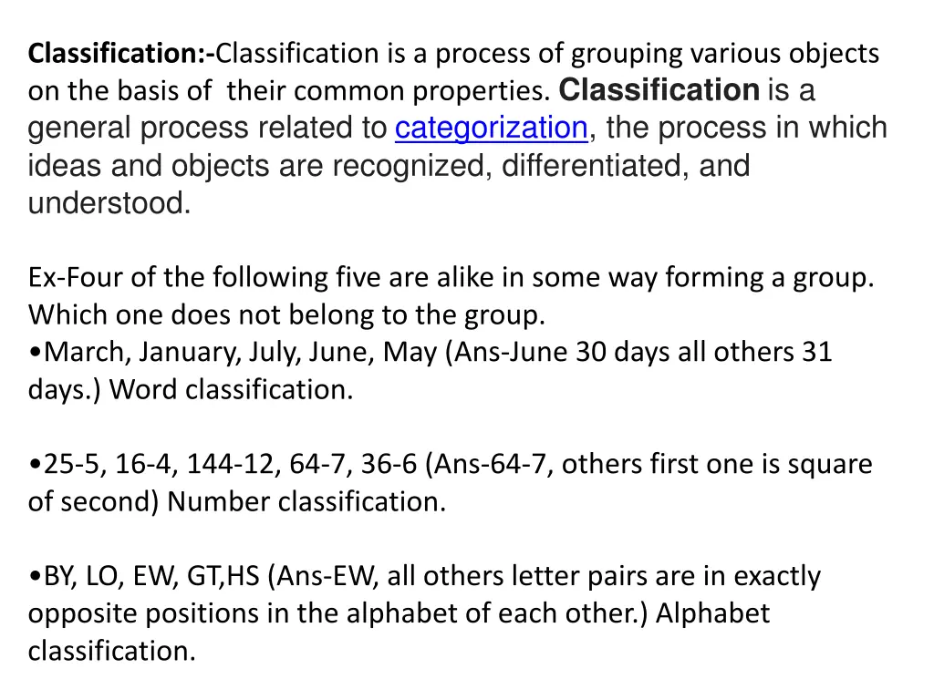 classification classification is a process