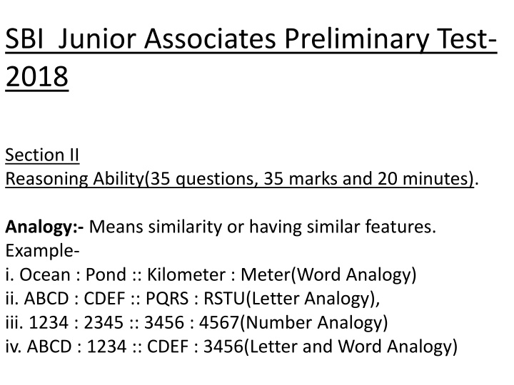 sbi junior associates preliminary test 2018