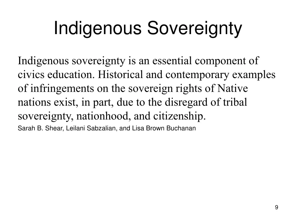 indigenous sovereignty