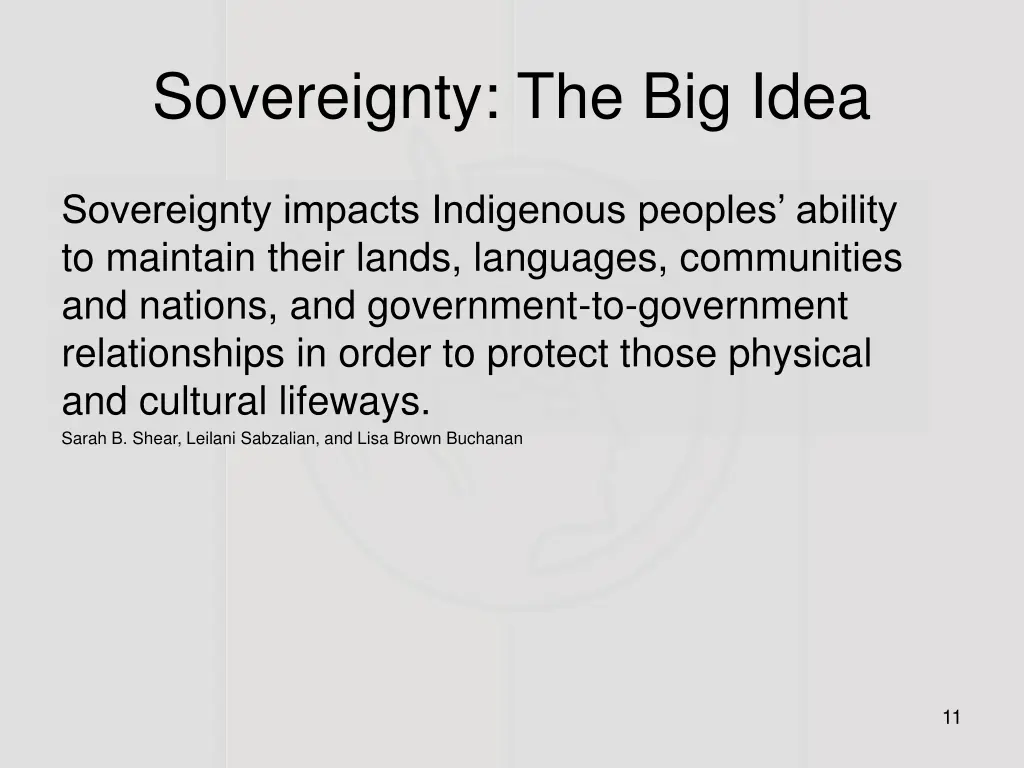 sovereignty the big idea