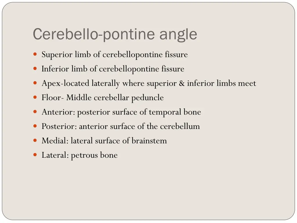 cerebello pontine angle