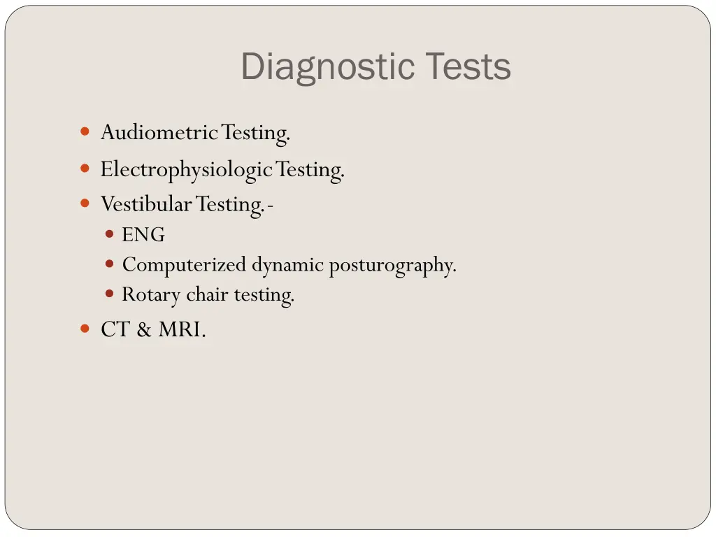 diagnostic tests