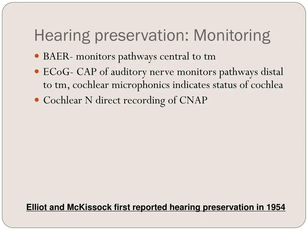 hearing preservation monitoring