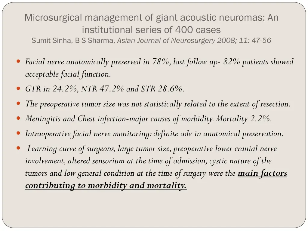 microsurgical management of giant acoustic