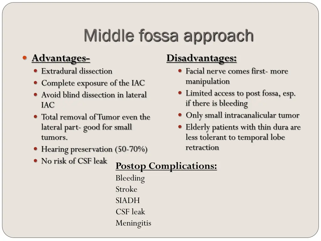 middle fossa approach