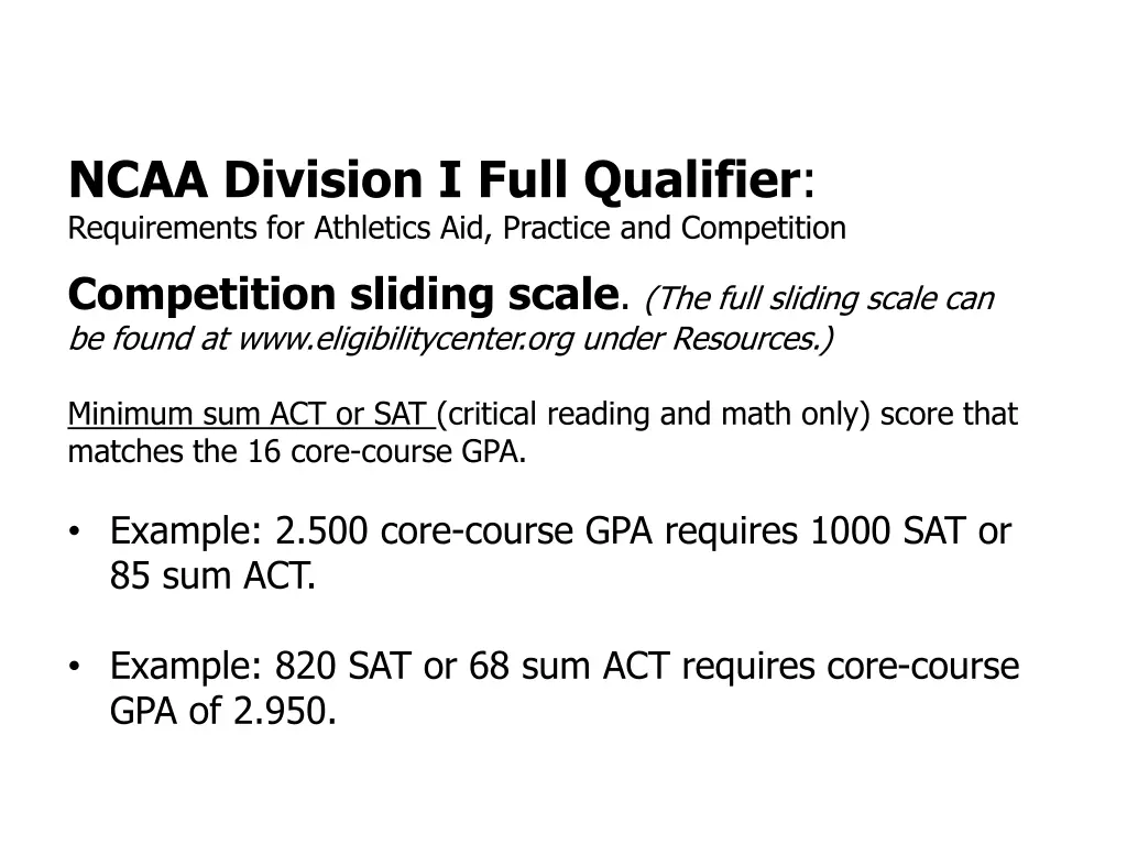 ncaa division i full qualifier requirements 1