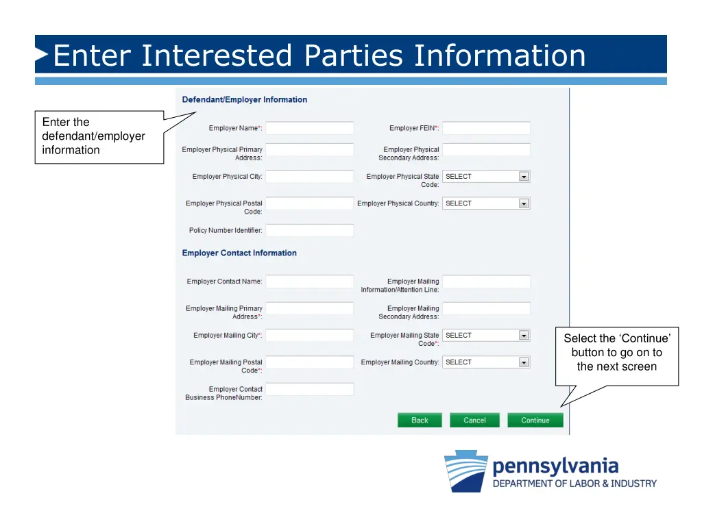 enter interested parties information 2