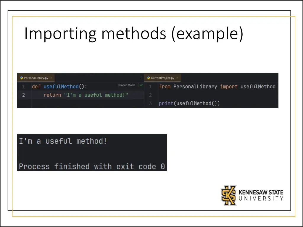 importing methods example