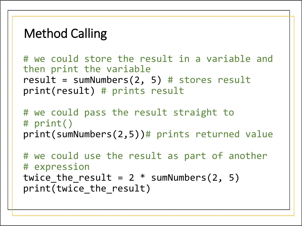 method calling method calling 2