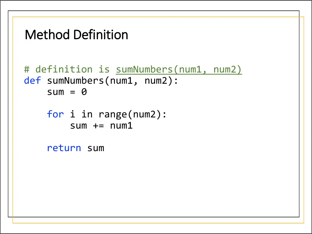 method definition method definition