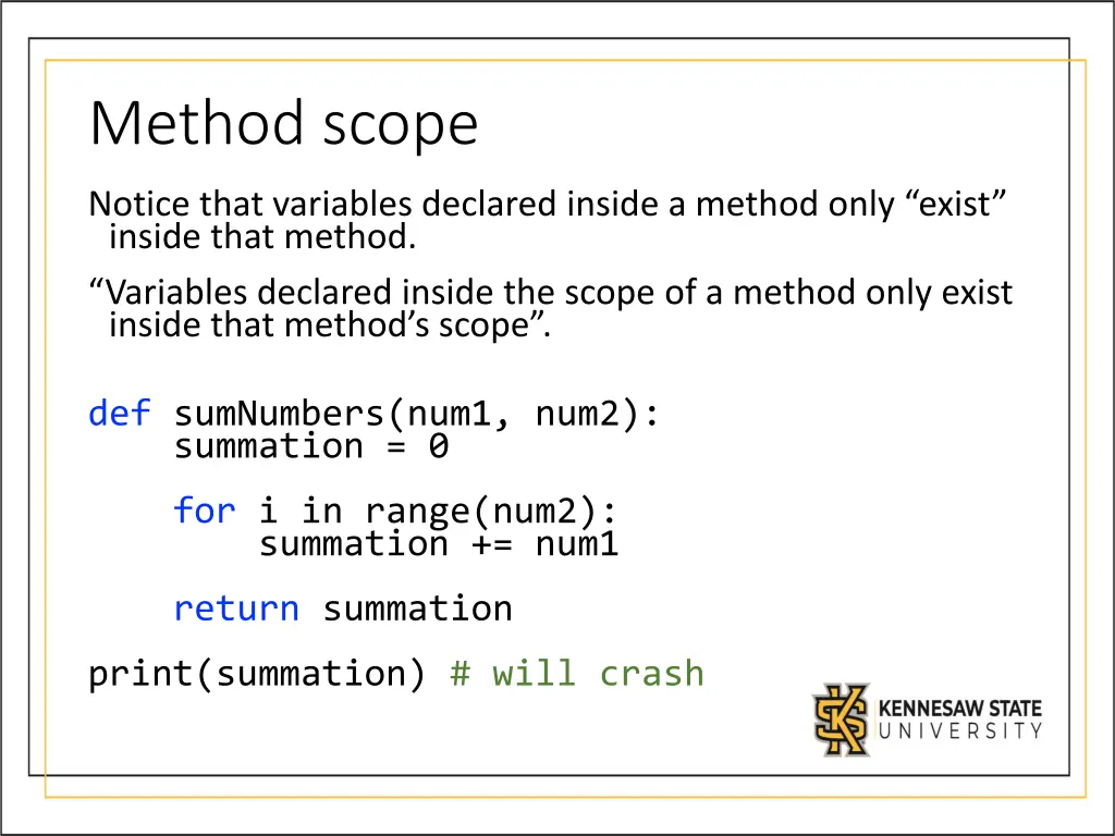 method scope