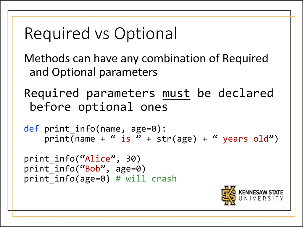 required vs optional