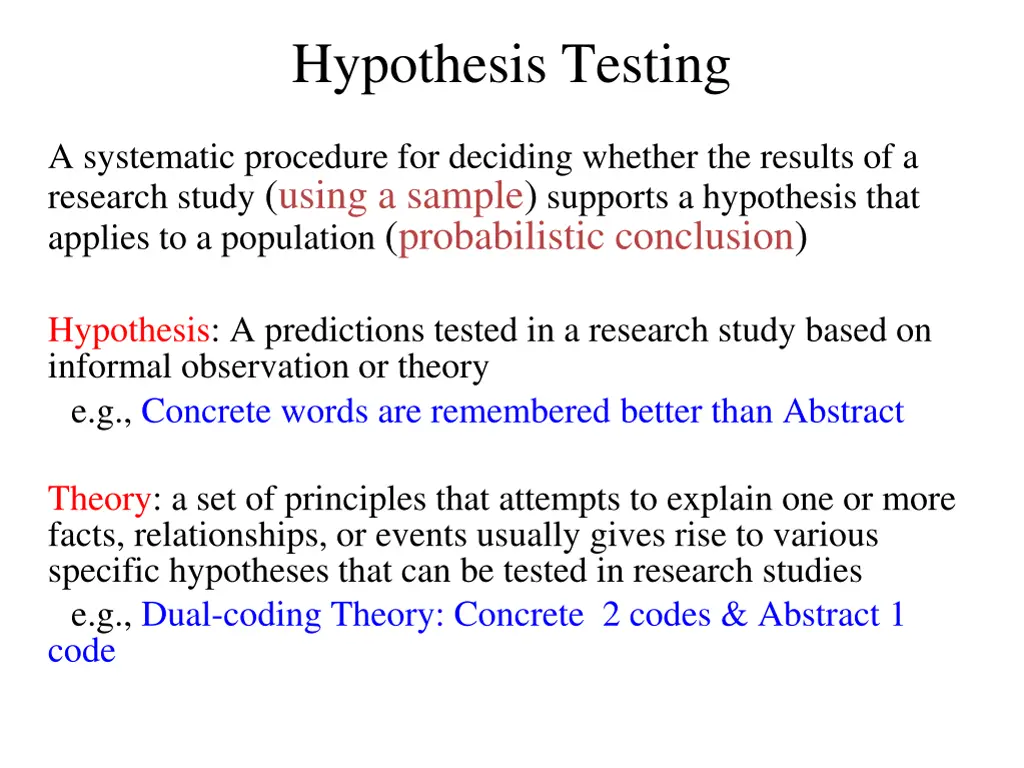 hypothesis testing