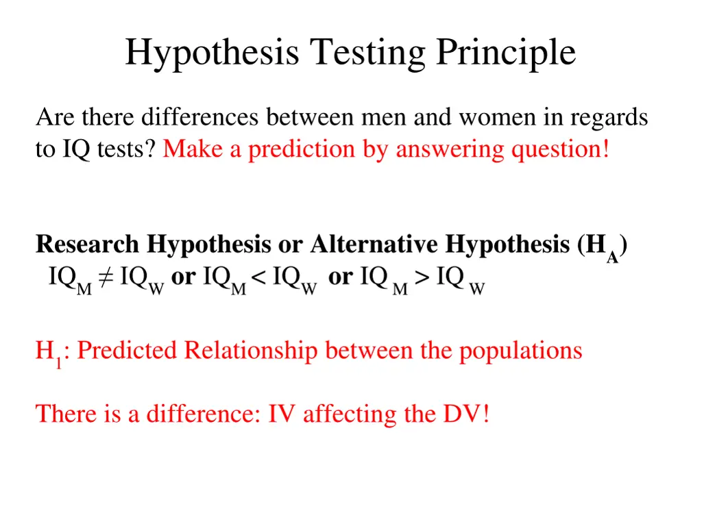 hypothesis testing principle