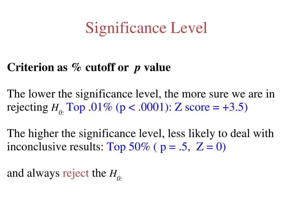 significance level