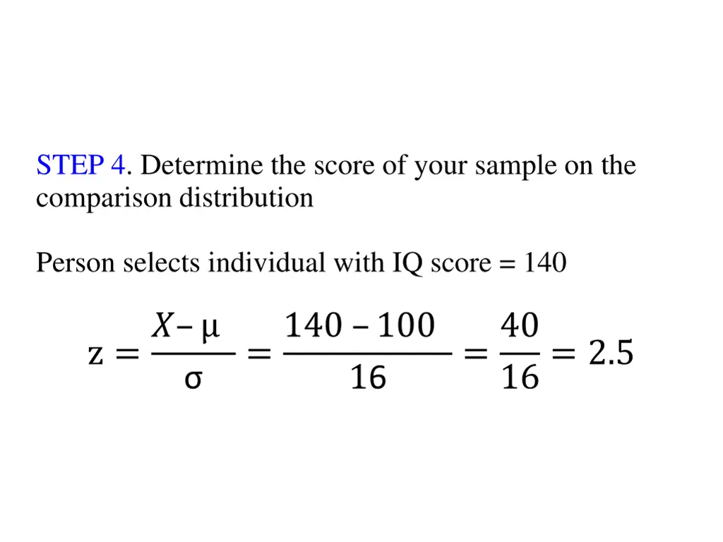 step 4 determine the score of your sample