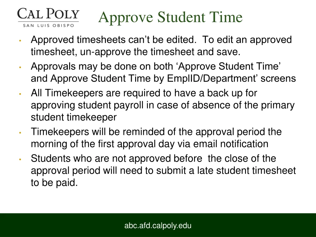 approve student time 2