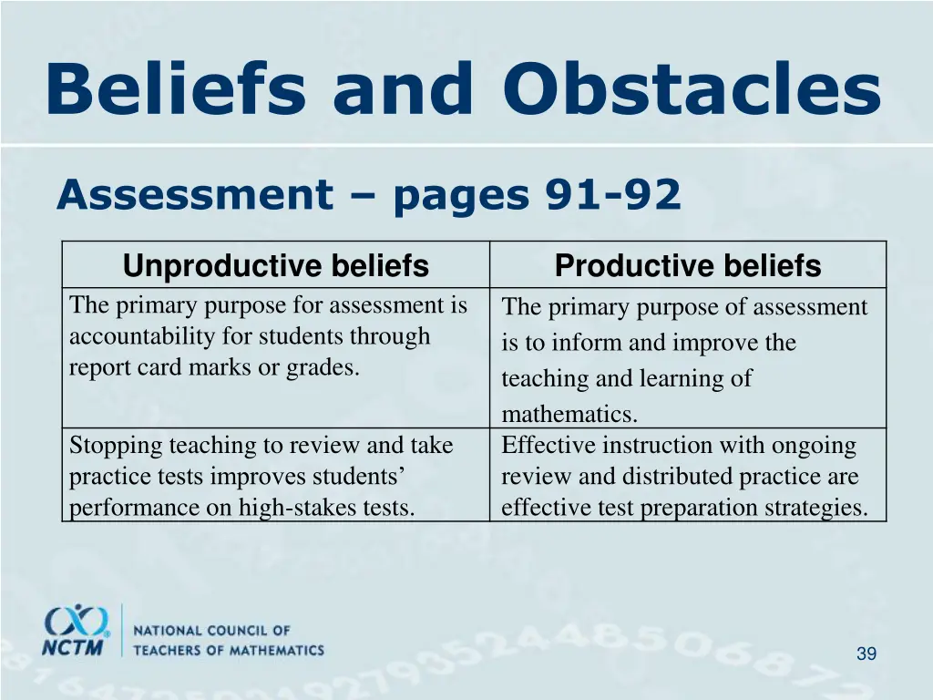 beliefs and obstacles 4