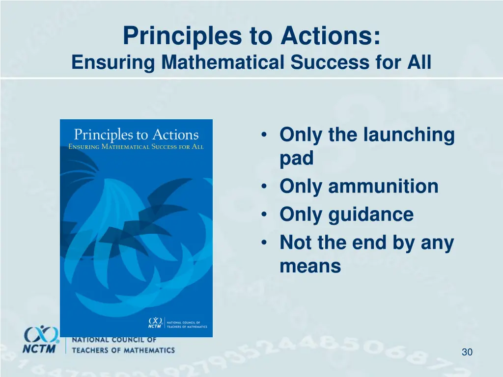 principles to actions ensuring mathematical 5