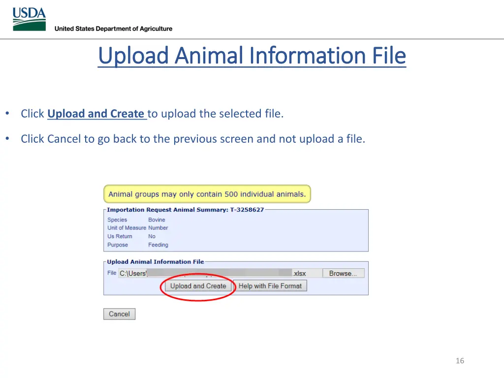 upload animal information file upload animal 2