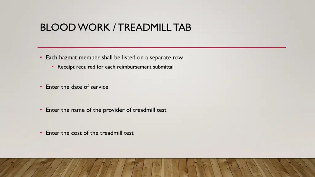 blood work treadmill tab 1