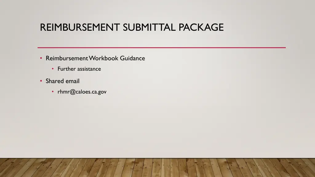 reimbursement submittal package 1