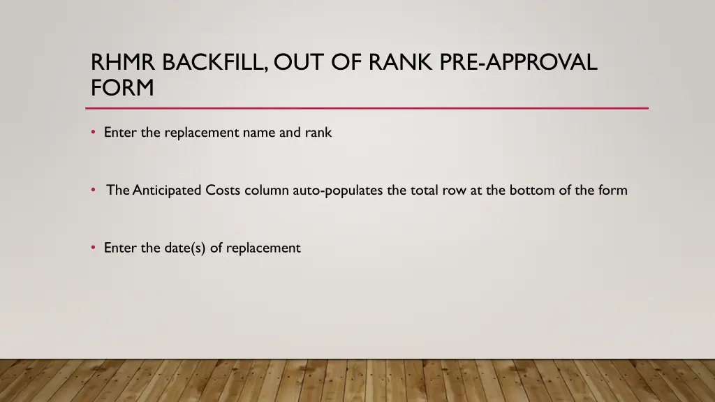 rhmr backfill out of rank pre approval form 2