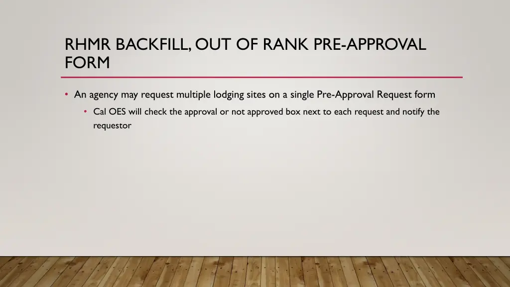 rhmr backfill out of rank pre approval form 3