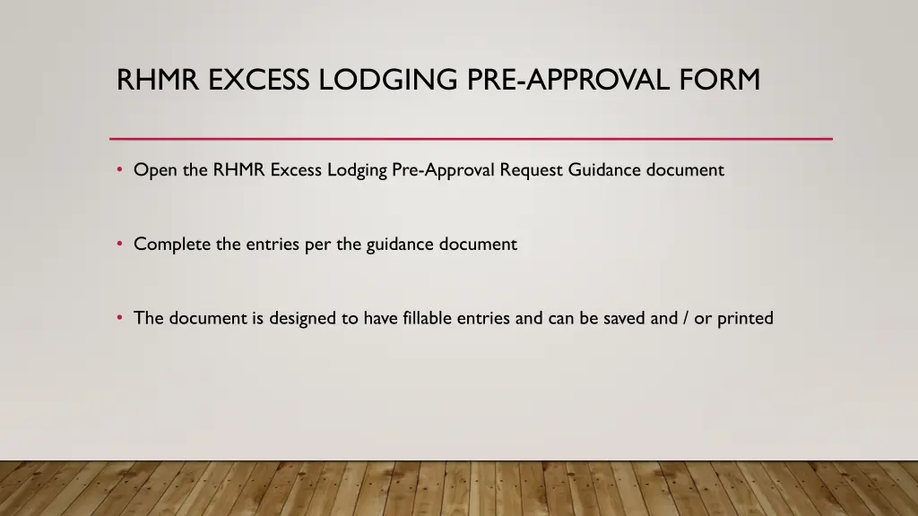 rhmr excess lodging pre approval form