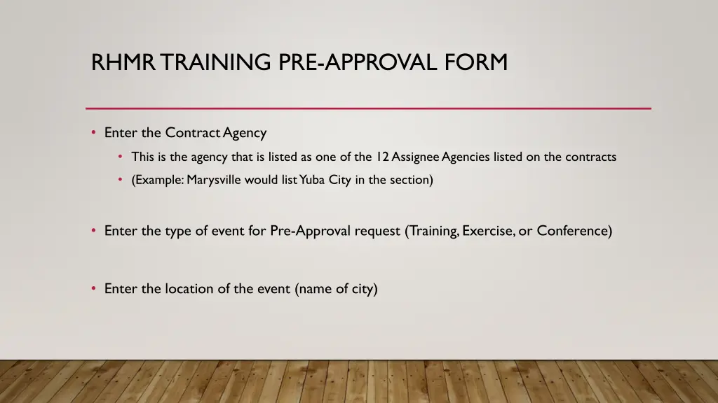 rhmr training pre approval form 1