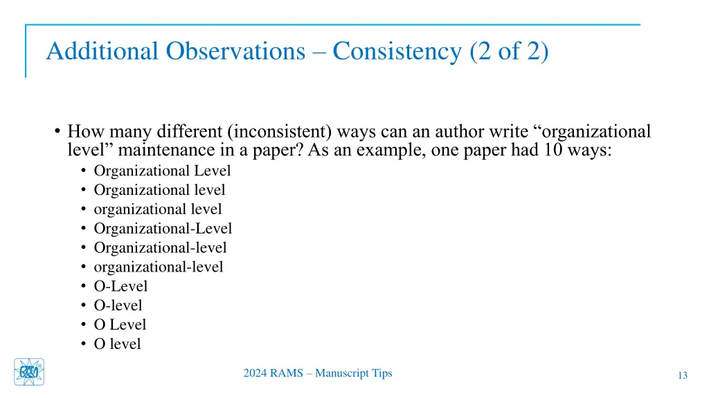 additional observations consistency 2 of 2