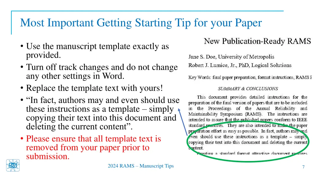 most important getting starting tip for your paper