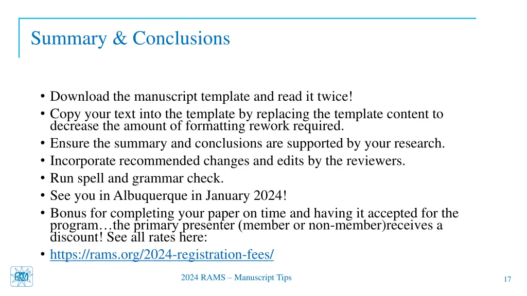 summary conclusions